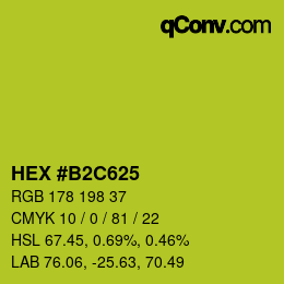 カラーコード: HEX #B2C625 | qconv.com