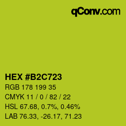 Color code: HEX #B2C723 | qconv.com