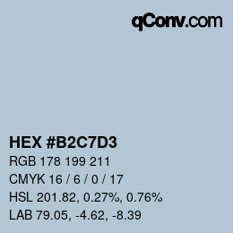 Color code: HEX #B2C7D3 | qconv.com