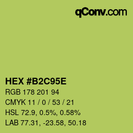 カラーコード: HEX #B2C95E | qconv.com