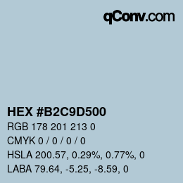 Color code: HEX #B2C9D500 | qconv.com