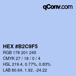 Color code: HEX #B2C9F5 | qconv.com