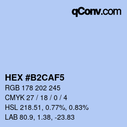 Color code: HEX #B2CAF5 | qconv.com