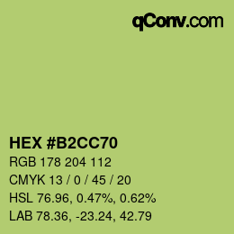Color code: HEX #B2CC70 | qconv.com