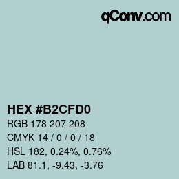 Color code: HEX #B2CFD0 | qconv.com