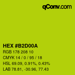Color code: HEX #B2D00A | qconv.com