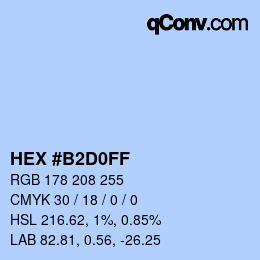 Color code: HEX #B2D0FF | qconv.com