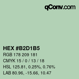 Color code: HEX #B2D1B5 | qconv.com