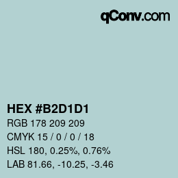Color code: HEX #B2D1D1 | qconv.com
