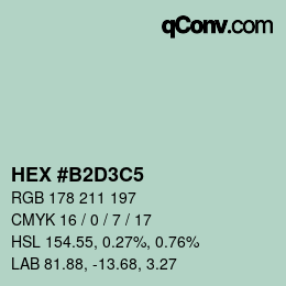 Color code: HEX #B2D3C5 | qconv.com