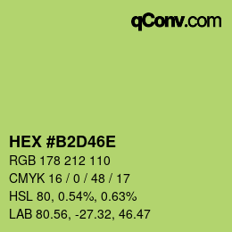 Color code: HEX #B2D46E | qconv.com