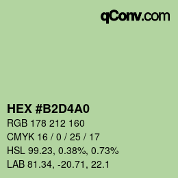 カラーコード: HEX #B2D4A0 | qconv.com