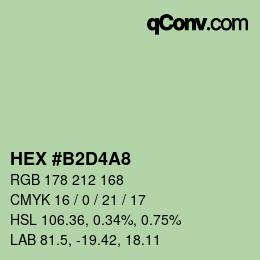 Color code: HEX #B2D4A8 | qconv.com
