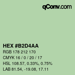 Color code: HEX #B2D4AA | qconv.com
