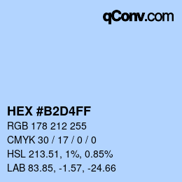 Color code: HEX #B2D4FF | qconv.com