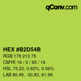 Color code: HEX #B2D54B | qconv.com