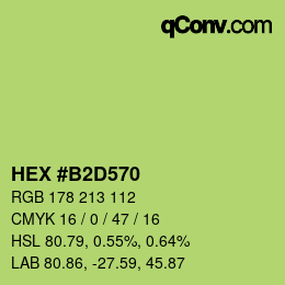 Farbcode: HEX #B2D570 | qconv.com