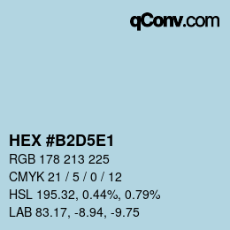 Color code: HEX #B2D5E1 | qconv.com