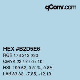 カラーコード: HEX #B2D5E6 | qconv.com