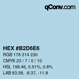 カラーコード: HEX #B2D6E6 | qconv.com