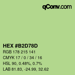 Color code: HEX #B2D78D | qconv.com