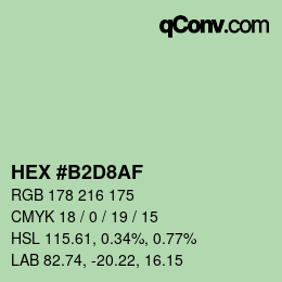 Color code: HEX #B2D8AF | qconv.com