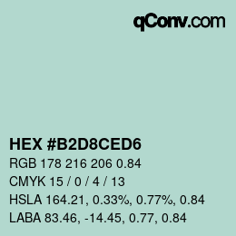 Código de color: HEX #B2D8CED6 | qconv.com