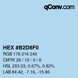 カラーコード: HEX #B2D8F0 | qconv.com