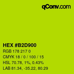 颜色代码: HEX #B2D900 | qconv.com