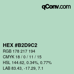 Color code: HEX #B2D9C2 | qconv.com