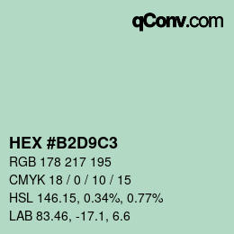Color code: HEX #B2D9C3 | qconv.com