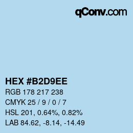 Color code: HEX #B2D9EE | qconv.com