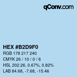 Farbcode: HEX #B2D9F0 | qconv.com