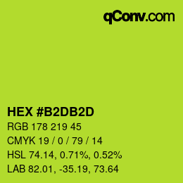カラーコード: HEX #B2DB2D | qconv.com