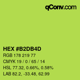 颜色代码: HEX #B2DB4D | qconv.com