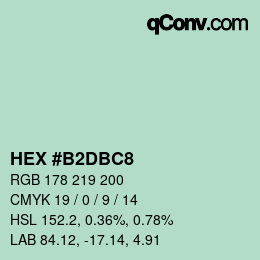 カラーコード: HEX #B2DBC8 | qconv.com