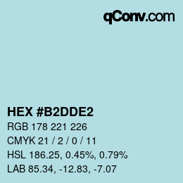 Farbcode: HEX #B2DDE2 | qconv.com