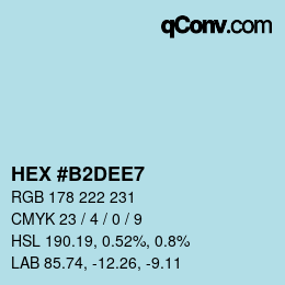 Color code: HEX #B2DEE7 | qconv.com