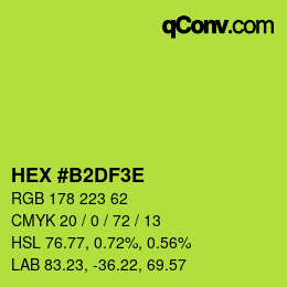 Color code: HEX #B2DF3E | qconv.com