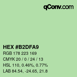 Código de color: HEX #B2DFA9 | qconv.com