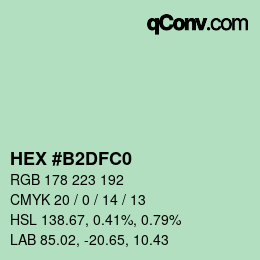 カラーコード: HEX #B2DFC0 | qconv.com