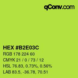 Color code: HEX #B2E03C | qconv.com