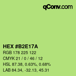 颜色代码: HEX #B2E17A | qconv.com