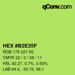 Color code: HEX #B2E35F | qconv.com