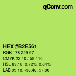 Color code: HEX #B2E561 | qconv.com