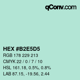 Color code: HEX #B2E5D5 | qconv.com