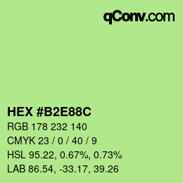 カラーコード: HEX #B2E88C | qconv.com