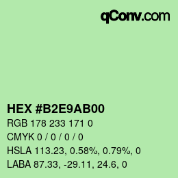 Farbcode: HEX #B2E9AB00 | qconv.com
