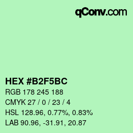 Color code: HEX #B2F5BC | qconv.com