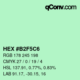 Color code: HEX #B2F5C6 | qconv.com